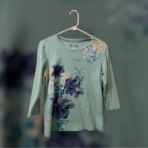 Nicole Miller size M Floral Print Women's Top